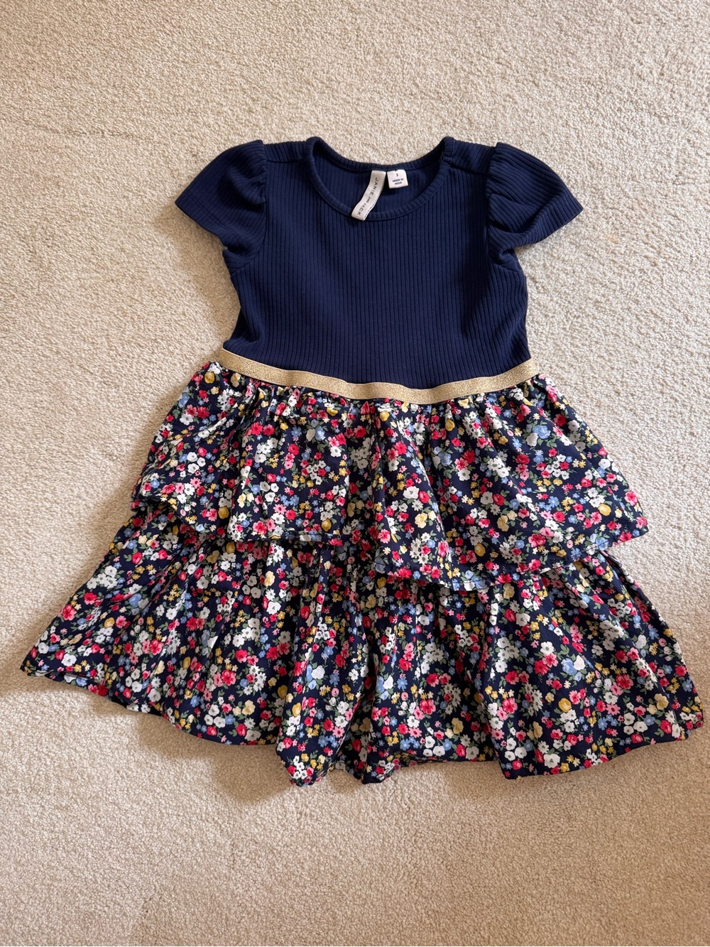 Janie and Jack Ditsy Floral Tiered Dress